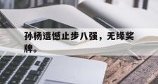 GOGO体育在线注册-孙杨遗憾止步八强，无缘奖牌。
