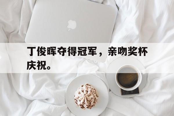 丁俊晖夺得冠军，亲吻奖杯庆祝。